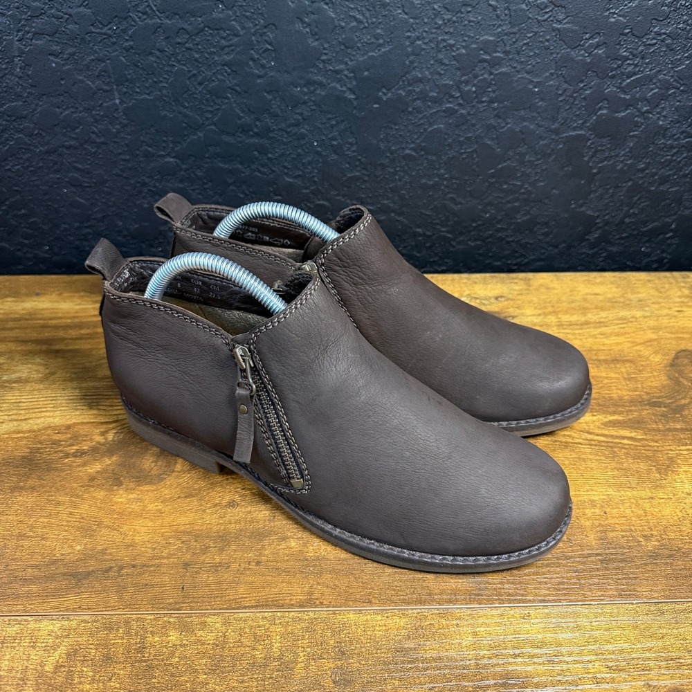 Hush Puppies Mazin Cayto HW05977-201 Brown Leather Ankle Boots Womens 10 EU 42